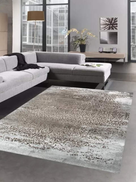 Moderne rug carpet anciennes ornements vintage brun