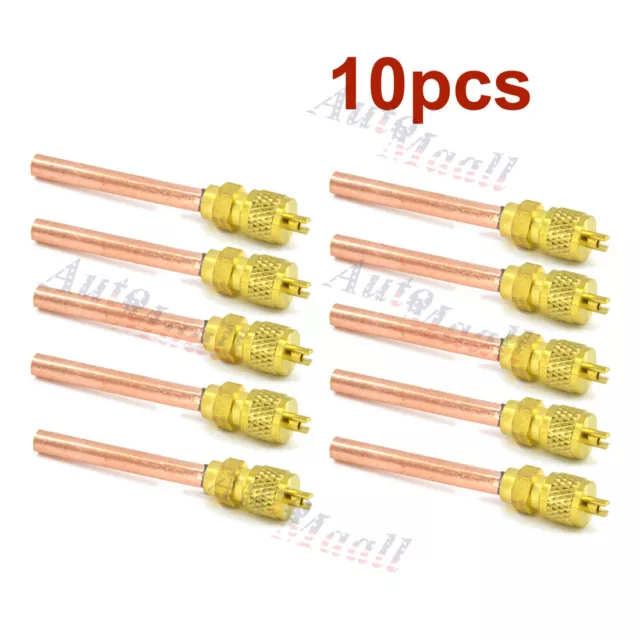 10pcs HVAC AC Schrader Valve 1/4" SAE *1/4" OD *2.75" Stem Core Remover Cap Tube