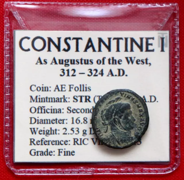 Constantine I Follis Trier 319AD Genuine Roman Coin