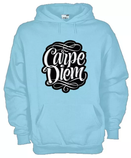 Felpa con cappuccio fun hoodie KJ356 Carpe Diem Ruba un giorno al tempo