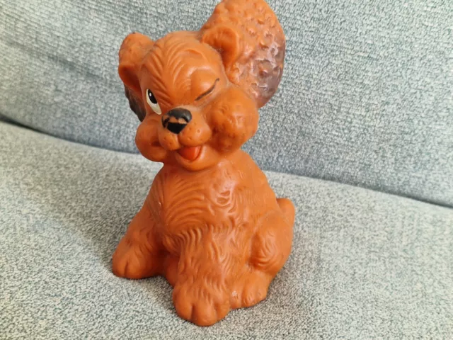 alte Vintage W Goebel  1964 Quietschpuppe Gummi  Hund  rubber toy 60er selten