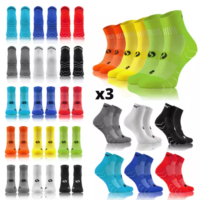 3er Pack Sportsocken Laufsocken UNISEX Jogging Sesto AMZ Quarter Socken  G.35-47