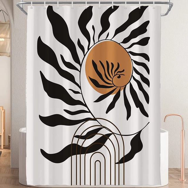 Abstract Matisse Leaves Mid Century Modern Shower Curtain for Bathroom 60W*72H I