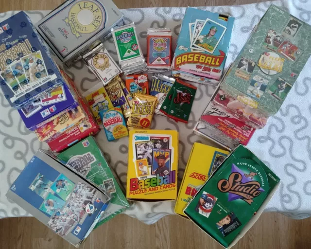 Older Baseball Cards Unopened Packs from Wax Box - Vintage 120 Card Lot
