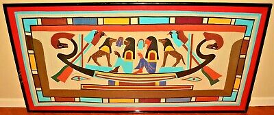 Antique Original Vintage Ancient Egyptian Goddess Horus Anubis Ra Quilt Tapestry
