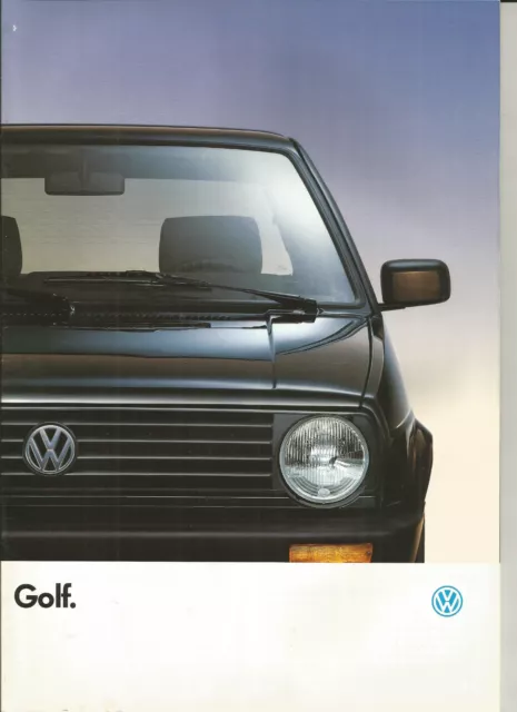 VOLKSWAGEN GOLF 2 - 1991 - AOUT 90 / catalogue brochure dépliant prospekt