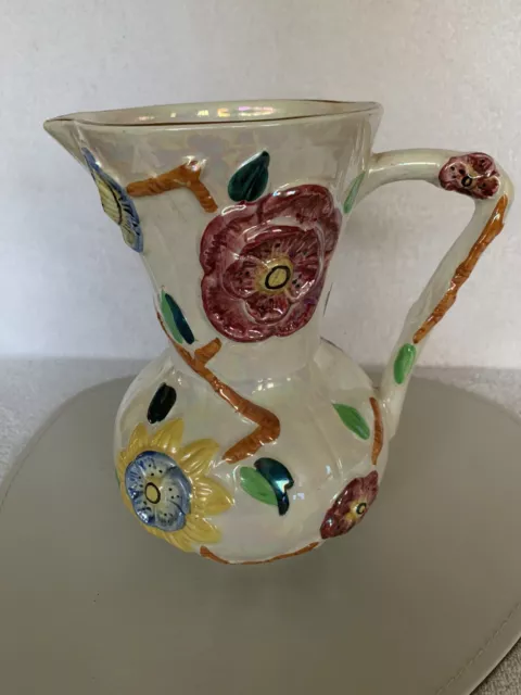 Arthur wood pottery lustre Glazed floral jug/vase  Vintage