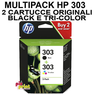 HP 303 ORIGINALE MULTIPACK 1 nero + 1 colore  - 3YM92AE - Envy 6220 6230 7130