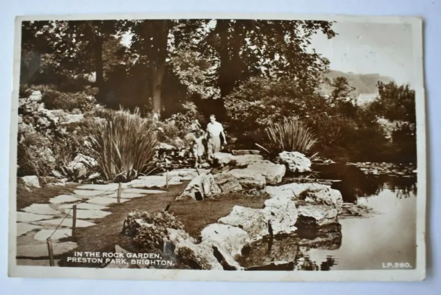 Postcard Preston Park Brighton Rock Garden Sussex Posted 1950 Real Photo RP PM
