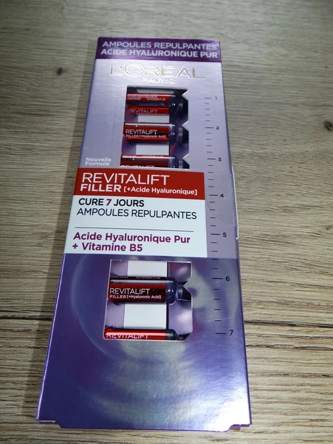 L'ORÉAL REVITALIFT FILLER acide hyaluronique 7 ampoules repulpantes 7x1.3ml  EUR 9,90 - PicClick FR