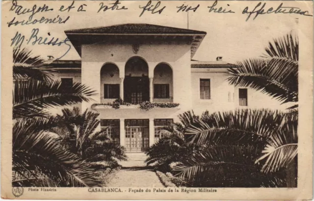 CPA AK MAROC CASABLANCA Facade du Palais de Region Militaire Flandrin (37625)