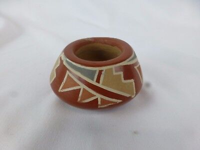 Santa Clara Pueblo Indian Pottery Red Feather Bowl  [Y9-W6-A9] 8