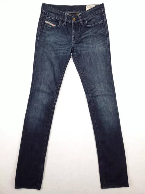 Diesel Jeans Womens 26 Tall Liv Slim Straight Pants Stretch Denim Dark Low Rise