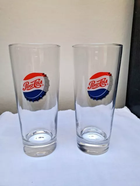 2 Stück Pepsi-Cola Gläser Trinkgläser Glas - 0,33 l - Retro - neu