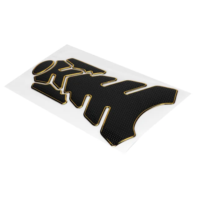 3D Motorcycle Gas Oil Fuel Tank Sticker Pad Protector Decoration Black + Gold