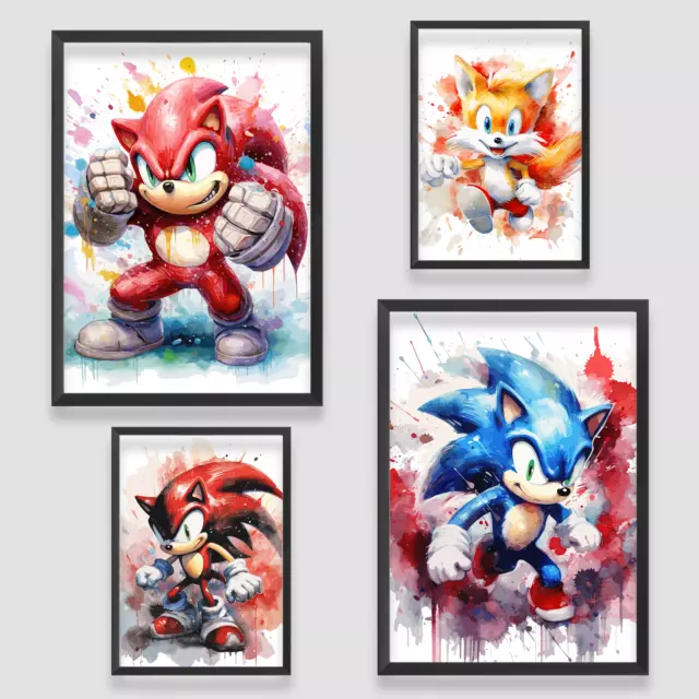 Sonic The Hedgehog Wall Art Poster Print Picture Home Kids A4 A3