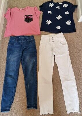 Girls age 9-10 clothes bundle 4 items jeans & tops inc H&M & Jasper Conran