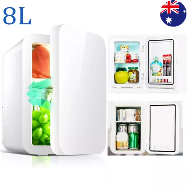 Portable 8L Mini Fridge Table Top Electric Small Cooler Warm For Bedroom Office