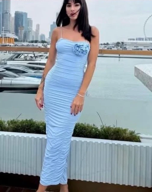 fitted draped polyamide dress Draped Long Dress