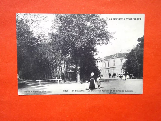 CPA SAINT-BRIEUC - Le Palais de Justice et la Grande Avenue.