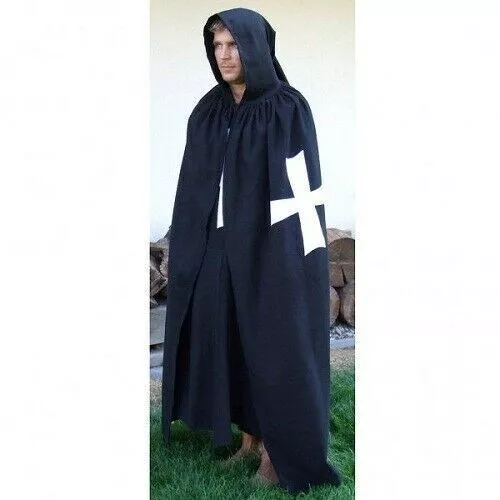 Médiéval Tunique & Cape Capuche Hommes Renaissance Costume Pour Adultes Larp Sca