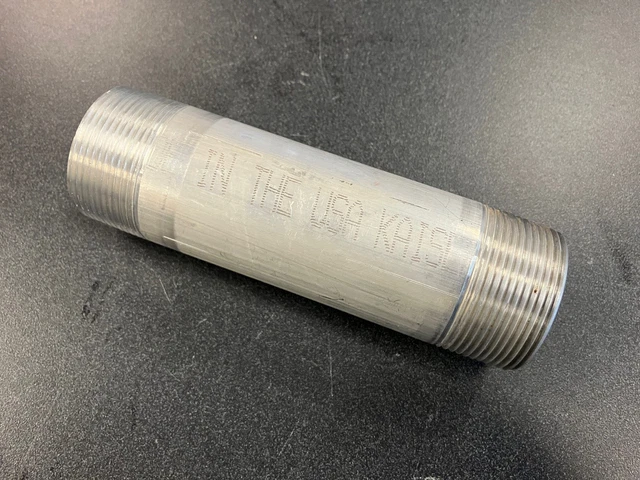 1-1/2" x 6" NPT Seamless Pipe Nipple SCH40 ALUMINUM 6061-T6 AN1081011 USA