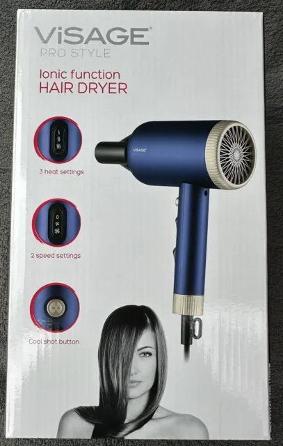 VISAGE Pro Style Ionic Hair Dryer ALDI DUPE - DYSON / Blue Brand New Boxed
