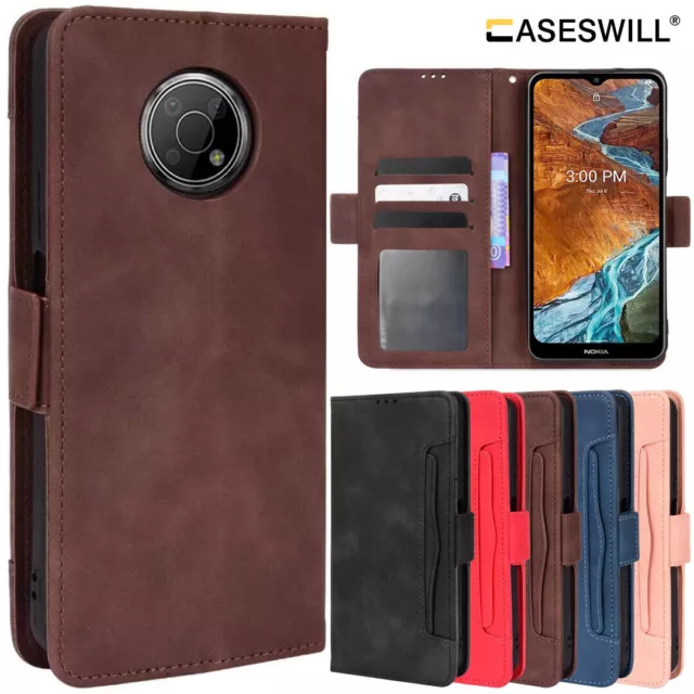 For Nokia G300 Premium Retro Leather Wallet Flip Stand Case + Screen Protector