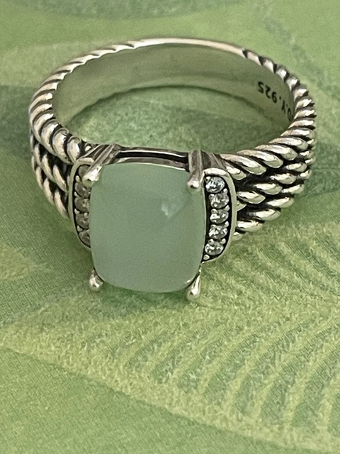 David Yurman Chalcedony Petite Wheaton Ring Size 7