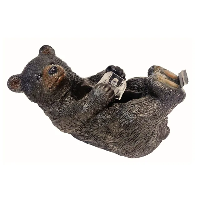 Adorable Black Bear Tape Dispenser Stand for Cabin Lodge Office Desk