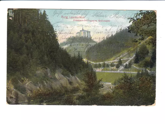 AK 24850,Postkarte,Burg Lauenstein,Fränkisch-Thüringische Grenzwarte,1909