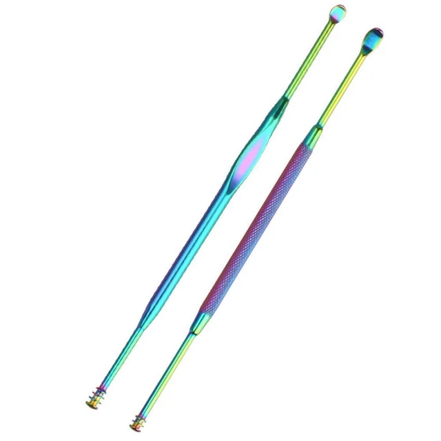 1x Limpiadores de orejas de doble extremo Cera Elija de orejas Salud Cuidado del acero K8W7
