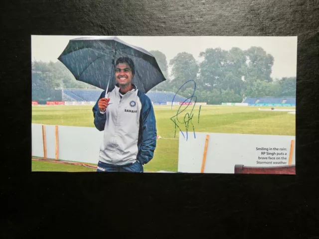 RP SINGH - INDIA cricket signed magazine picture