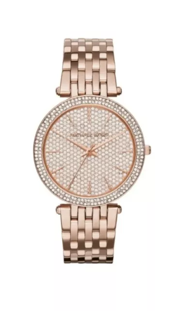 Michael Kors Ladies Watch Darci Rose Gold Pave MK3439