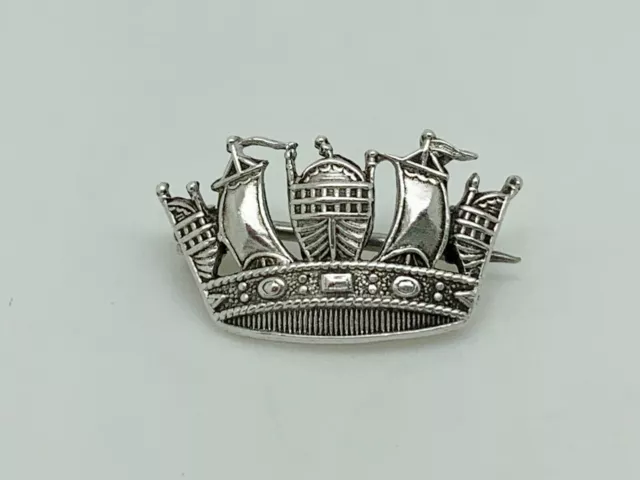 Vintage Sterling Silver Royal Navy Naval Crown Sweetheart Brooch