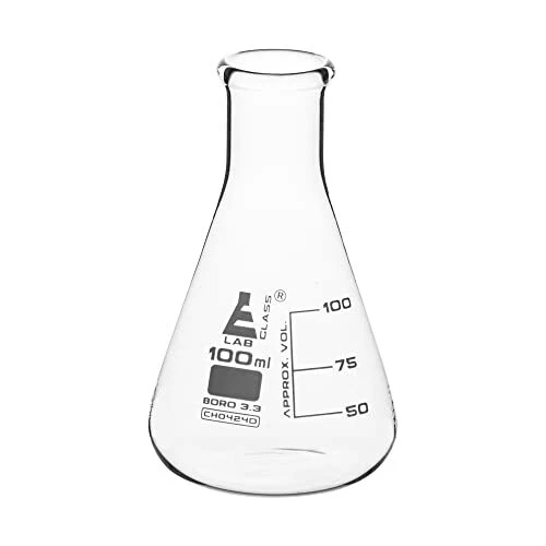 Erlenmeyer Flask 100ml Borosilicate Glass Narrow Neck Flasks Conical Flasks Glas