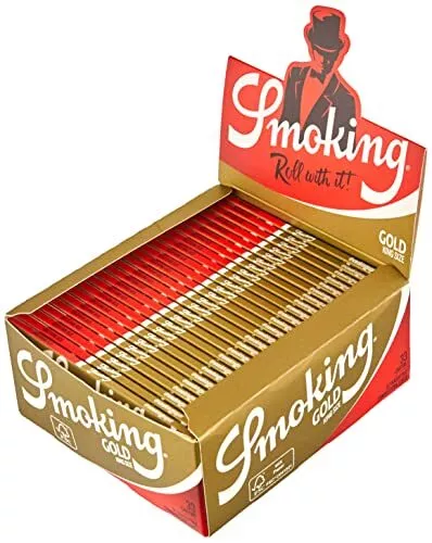 Smoking Lot de 50 Feuilles de Papier à Rouler Gold Slim King Size