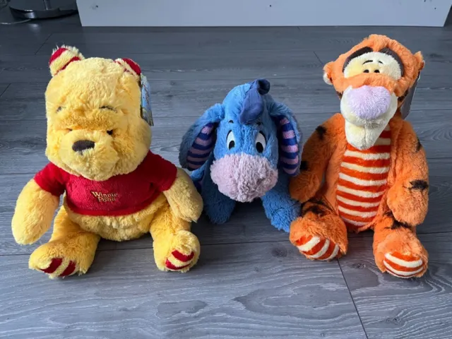 Disney Winnie the Pooh Bundle Eeyore Tigger Winnie Soft Toys x3