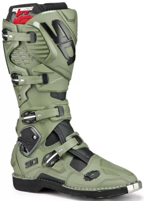 Stivali Boots Snodo Moto Cross Enduro Sidi Crossfire 3 Army Nero Tg 45