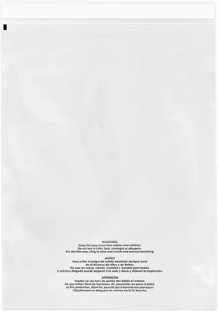 Spartan Industrial - 18" X 24" (250 Count) Self Seal Clear Poly Bags with Suffoc