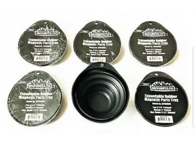 6 Mountain Tools Mtn3500 Expandable Rubber Magnetic Parts Trays Collapsible Tray