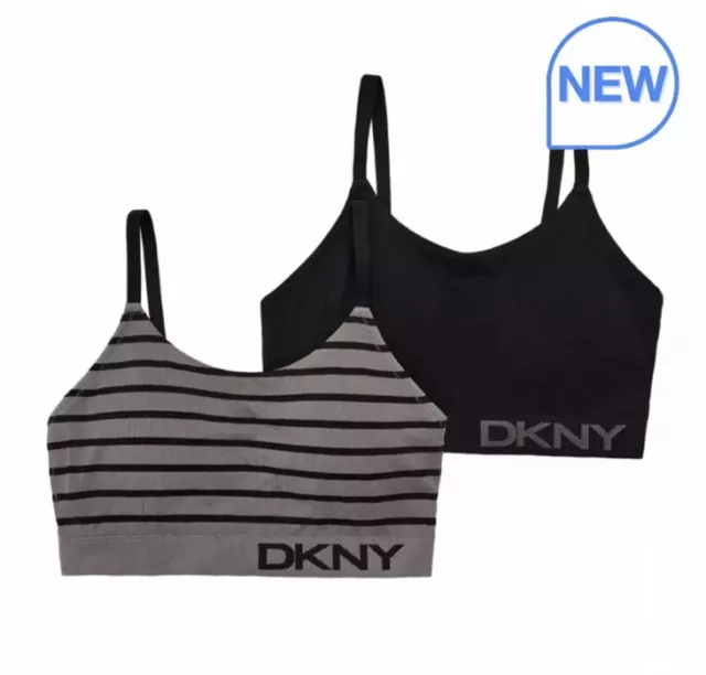 DKNY Women's Bra Size M Reg Nylon Seamless Bralette Black