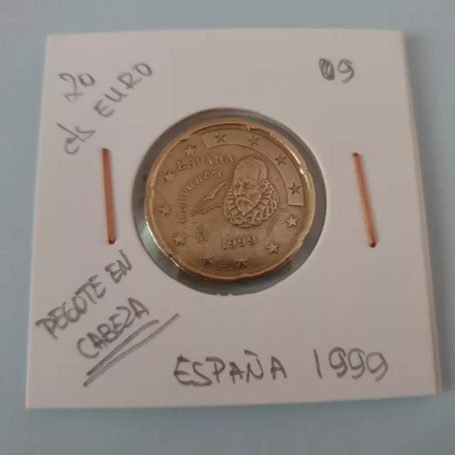 Oportunidad 20 céntimos España de 1999 con error en muy buen estado 3