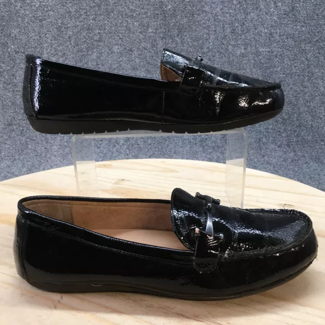 Me Too Shoes Womens 10 M Pacific Loafers Black Patent Leather Casual Comfort