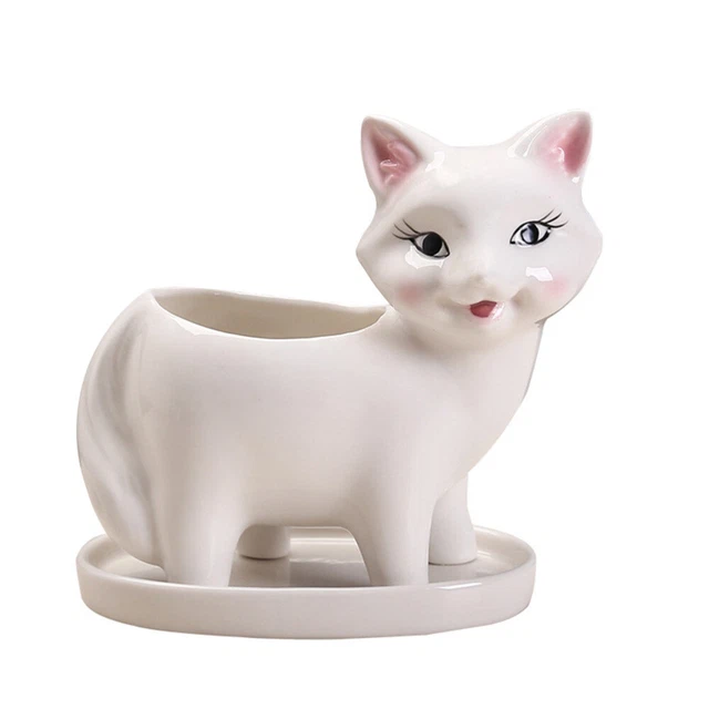 VERLIAN Mini vasi autoirriganti per piante grasse, confezione da 1 vaso in ceramica con lingua e foro di scarico, piccolo vaso creativo per fiori di cactus (Panda