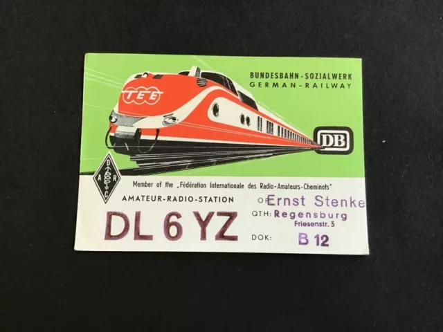 Vintage QSL Radio communication card Germany 1965  R37610