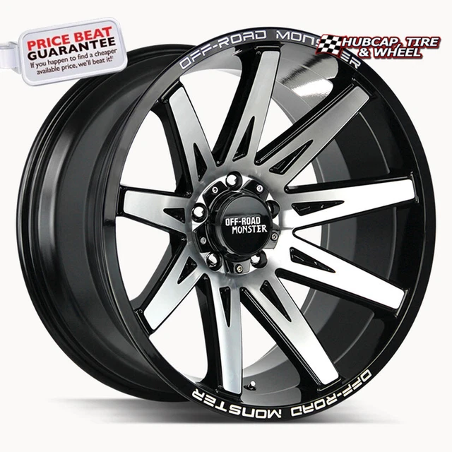 OFF ROAD MONSTER M25 GLOSS BLACK MACHINED - 20X10 - 6X135 BP, NEG 19MM Offset
