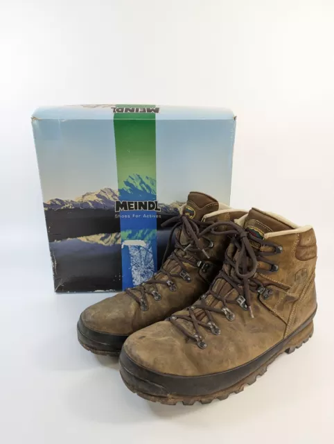 MEINDL MENS BORNEO 2 MFS Leather Hiking Boots Brown/Nougat Size 15 £19. ...