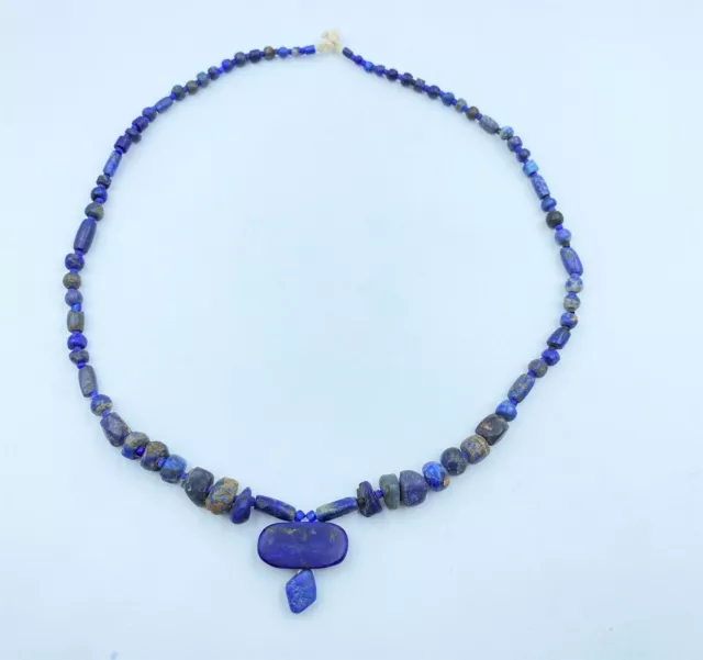 OLD Lapis Beads Necklace Ancient Roman Greek Afghani Jewelry Antiquities