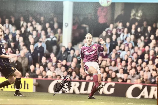 PAOLO DI CANIO SIGNED WEST HAM FOOTBALL 90x60 LARGE CANVAS - COA